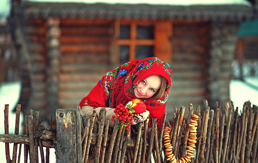 Sexy girl Women in Slavic costumes in Jaboatan dos Guararapis
