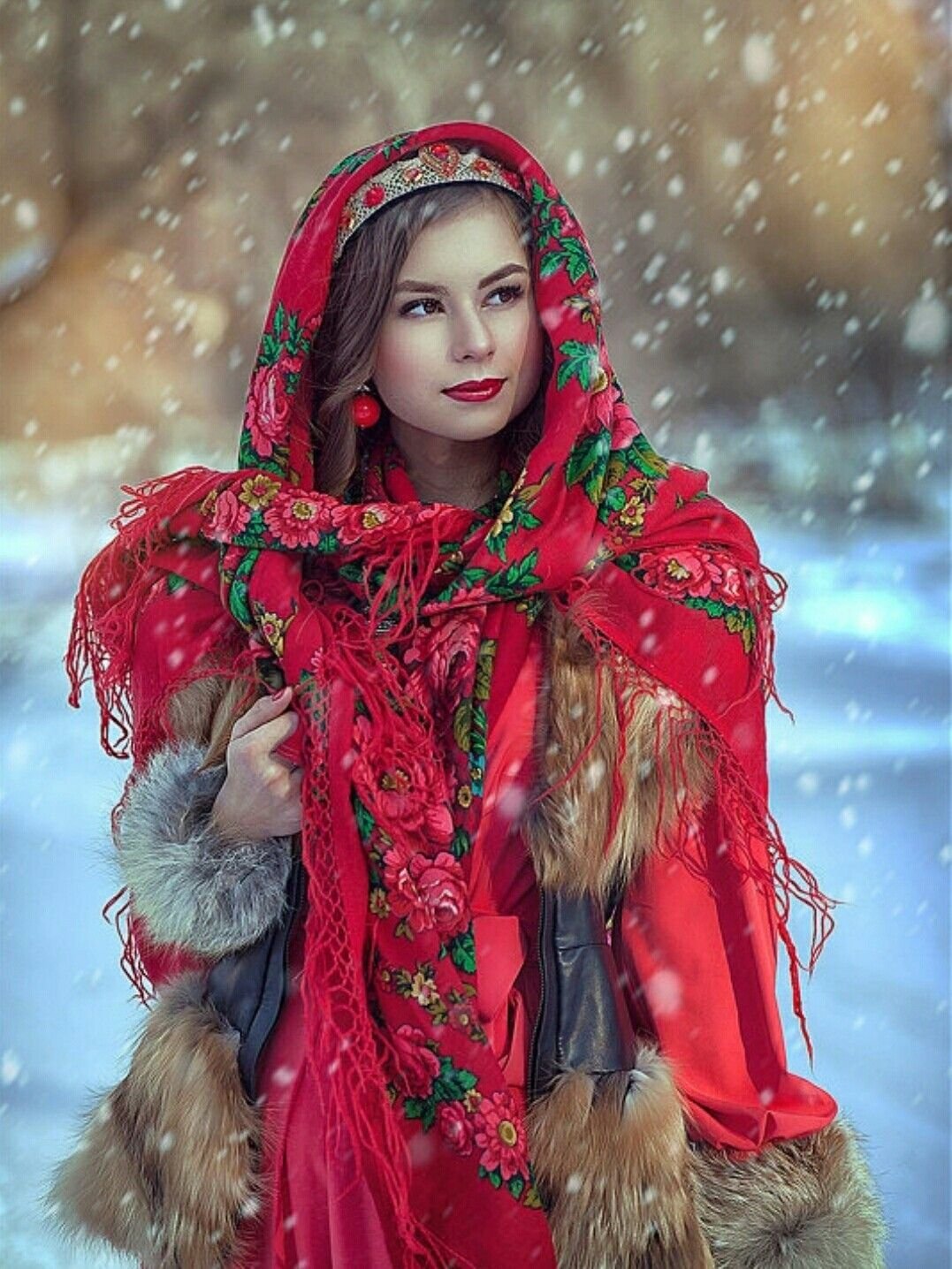Beautiful girl Women in Slavic costumes in Jaboatan dos Guararapis