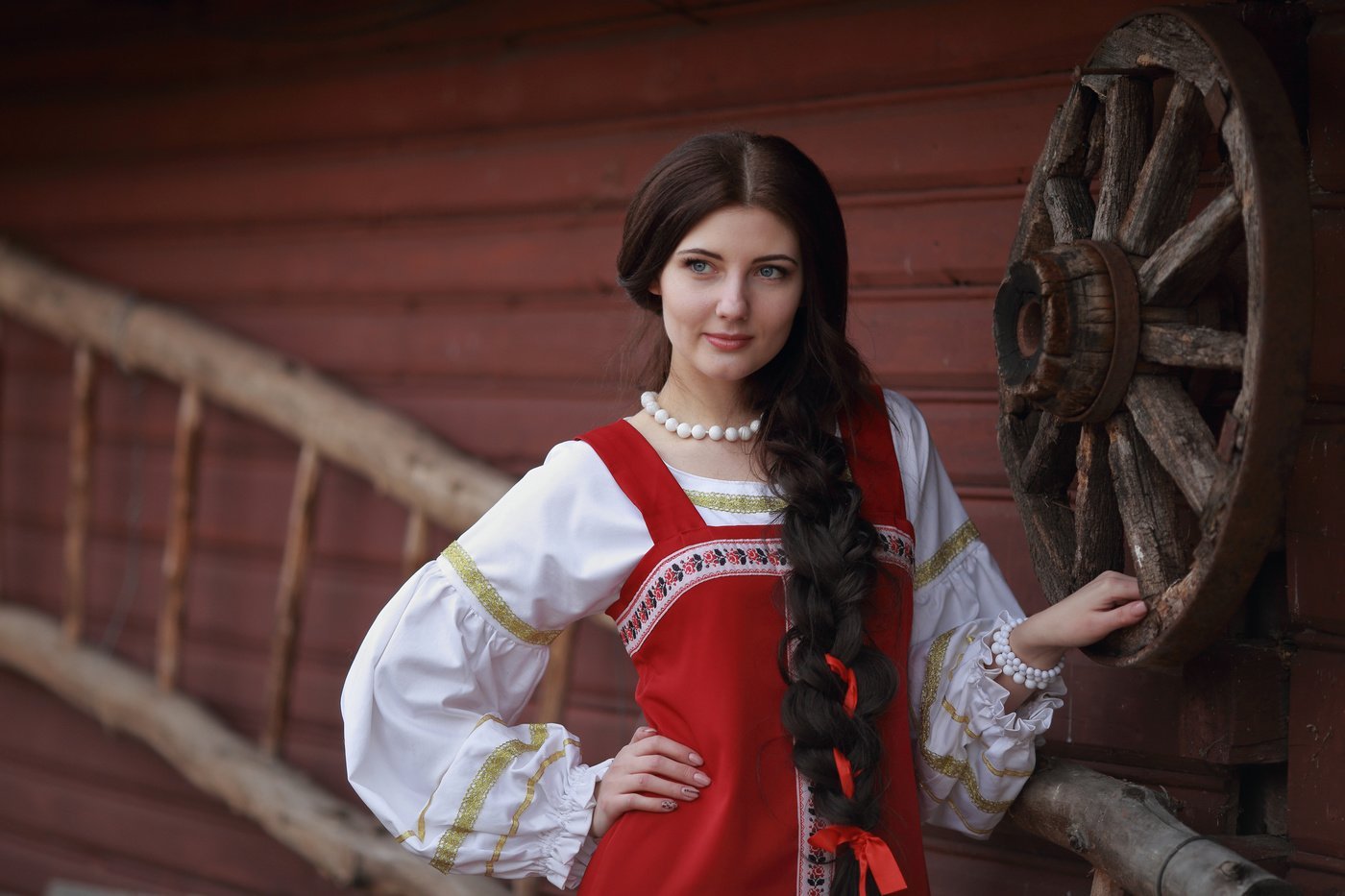 Girls in Slavic costumes in Jaboatan dos Guararapis